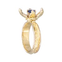 Vicenza - Piazzetta Palladio 2 - Anello Soprana Donna in Oro giallo Zaffiro 0.35 Ct LOTO BLU - LOTO BLU